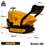 BAUMR-AG 10HP Wheelbarrow Dumper Motorised Ride On Wheel Borrow, 306CC Petrol Engine 500kg Capacity