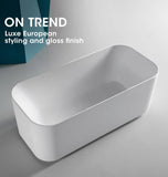 MARBELLA Bathtub Acrylic Freestanding Bath Tub Gloss White 1750x800x633mm