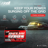 X-CELL AGM Deep Cycle Battery 12V 135Ah Portable Sealed SLA Camping Solar Marine