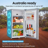 GECKO 95L Portable Upright Fridge Freezer Camping Caravans Bar Fridges Refrigerator 12V/24V/240V