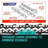 2 X 16 Baumr-AG Chainsaw Chain 16in Bar Replacement Suits SX38 38CC Saws