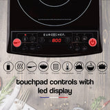 EuroChef Electric Induction Portable Cooktop Ceramic Hot Plate Kitchen Cooker 10AMP