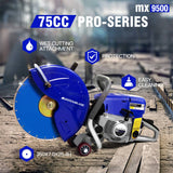 POWERBLADE 75CC Petrol Concrete Cut Off Demolition Saw Wet Demo Road Cutter Brick Cutting Tool