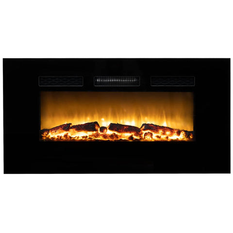 CARSON 100cm Electric Fireplace Heater Wall Mounted 1800W Stove with Log Flame Effect