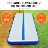 PROFLEX  300x100x10cm Inflatable Air Track Mat Tumbling Gymnastics, Blue & White (No Pump)