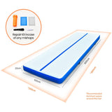 PROFLEX  800x100x20cm Inflatable Air Track Mat Tumbling Gymnastics, Blue & White (No Pump)