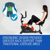 Proflex Magnetic Recumbent Exercise Bike Fitness Cycle Trainer with LCD Display