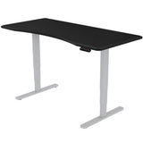 FORTIA Standing Desk, 150x70cm, 62-128cm Height, 2 Motors, 120KG Load, Black/Silver