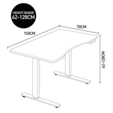 FORTIA Standing Desk Electric Dual Motor Adjustable Sit Stand 120KG Load, Matte White/Silver