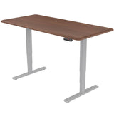 FORTIA Standing Desk Electric Dual Motor Adjustable Sit Stand 160x75cm, Walnut/Silver Frame