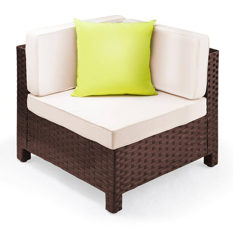 LONDON RATTAN 1pc Sofa Outdoor Furniture Wicker Lounge Corner Garden Chair