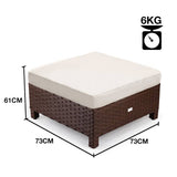 LONDON RATTAN Ottoman Outdoor Wicker Furniture Garden Sofa Lounge Foot Stool