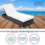 LONDON RATTAN Wicker Premium Outdoor Sun Lounge Pool Furniture Bed