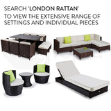 LONDON RATTAN 4pc Outdoor Furniture Setting Lounge Wicker Patio Sofa Set Brown