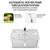 PLANTCRAFT 8 Pod Indoor Hydroponic Growing System, with Water Level Window & Pump, White