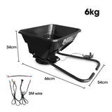 PLANTCRAFT Spreader 12V 36kg 30L Lawn Seed Fertiliser, for ATV, Ride on Mower, with Rain Cover