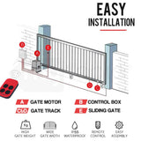 E-GUARD Automatic Sliding Gate Opener 6m 1500kg Auto Motorised Remote Control Kit