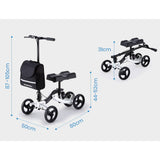 EQUIPMED Knee Walker Scooter,  Suspension, Disc Brakes, Silver