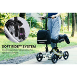 EQUIPMED Knee Walker Scooter,  Suspension, Disc Brakes, Silver