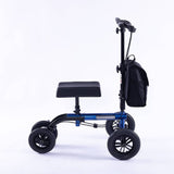 EQUIPMED Foldable Knee Walker Scooter, Bag, Dual Brakes, Blue