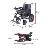 EQUIPMED Electric Wheelchair Folding Motorised Power Mobility Scooter Lightweight, Black/Grey