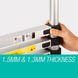 Bullet 2m Telescopic Aluminium Ladder Alloy Extension Extendable Steps