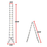 Bullet 5m Telescopic Aluminium Multipurpose Ladder Extension Alloy Step