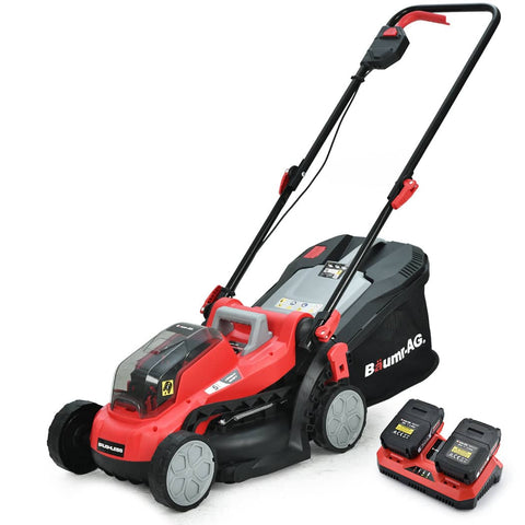 BAUMR-AG 40V Electric Cordless Lawn Mower Kit Battery Powered w/ 2x 2.0Ah Lithium Batteries