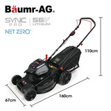 BAUMR-AG 22 Inch Lawn Mower Cordless Electric Lawnmower Kit 56V Lithium Battery Fast Charger