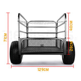 PLANTCRAFT Towed Steel Mesh Dump Cart Garden ATV Mower Trailer Tray 1250lbs