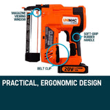 UNIMAC Brad Nailer Staple Gun Cordless 2-in-1 Lithium 20V Nail Gun 18ga Nails