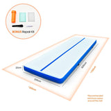 PROFLEX 600x200x20cm Inflatable Air Track Mat Tumbling Gymnastics, Blue & White, with Electric Pump