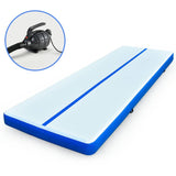 PROFLEX  800x100x10cm Inflatable Air Track Mat Tumbling Gymnastics, Blue & White, with Electric Pump