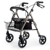 EQUIPMED Foldable Rollator Walking Frame Outdoor Indoor Mobility Walker Aids