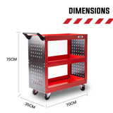 BULLET Tool Trolley Cart Storage 3-Tier Metal Rolling Steel Mechanic Utility