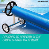 AURELAQUA Solar Swimming Pool Cover + Roller Wheel Adjustable 400 Bubble 6 x 3.2