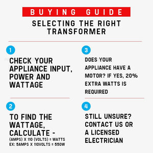 GENPOWER 500W 240V-110 Step Down Transformer Stepdown Voltage Converter AU-US