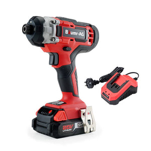 BAUMR-AG 20V Cordless Impact Driver Lithium Screwdriver Kit w/ Battery Charger