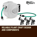 PLANTCRAFT 10M Retractable Garden Water Hose Reel Storage Spray Gun Rewind