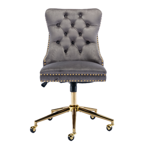 Velvet Home Office Chair- Grey