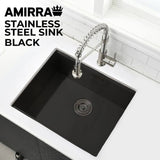 AMIRRA Kitchen Stainless Steel Sink 510mm x 450mm with Nano Coating (Silver Black) AMR-KS-105-LH