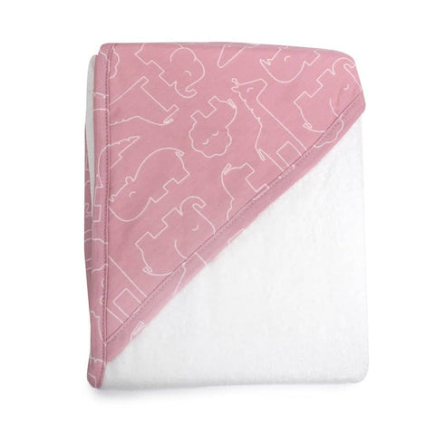 Bubba Blue Smokey Pink Safari Bamboo Hooded Towel BB06486