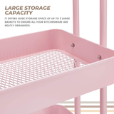 EKKIO Kitchen Trolley Cart 3 Tier (Pink) EK-KTC-102-DSH