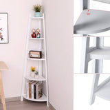 EKKIO 5 Tier Corner Ladder Shelf (White) EK-CLS-101-LR