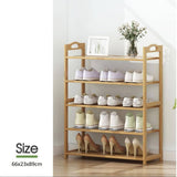 EKKIO 5 Tier Bamboo Shoe Rack Storage Organizer Stand Shelves EK-BSR-103-JS