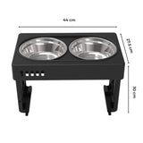 FLOOFI Elevated Raised Pet Feeder with Double Bowl (Black) FI-FD-119-SY