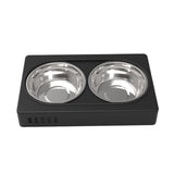 FLOOFI Elevated Raised Pet Feeder with Double Bowl (Black) FI-FD-119-SY