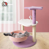 Floofi 61cm Galaxy Plush Scratching Post Cat Tree Pink Purple FI-CT-142-MM