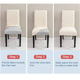 GOMINIMO 6pcs Dining Chair Slipcovers/ Protective Covers (Ivory) GO-DCS-101-RDT