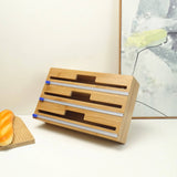 GOMINIMO 3 in 1 Bamboo Wrap Dispenser with Cutter GO-WD-100-YT